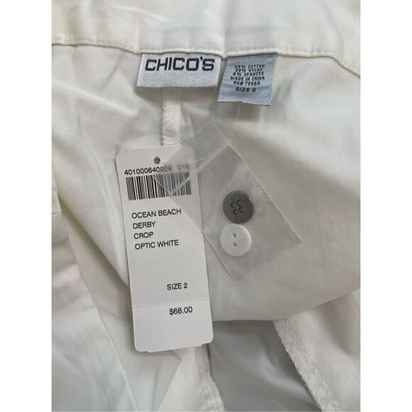 Chico's Women's White Mid-Rise Cuffed Pants Size large NWT - Picture 5 of 6
